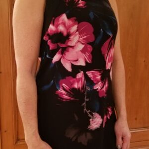 Ricki's Black Floral Tank Top Sleeveless in Pink